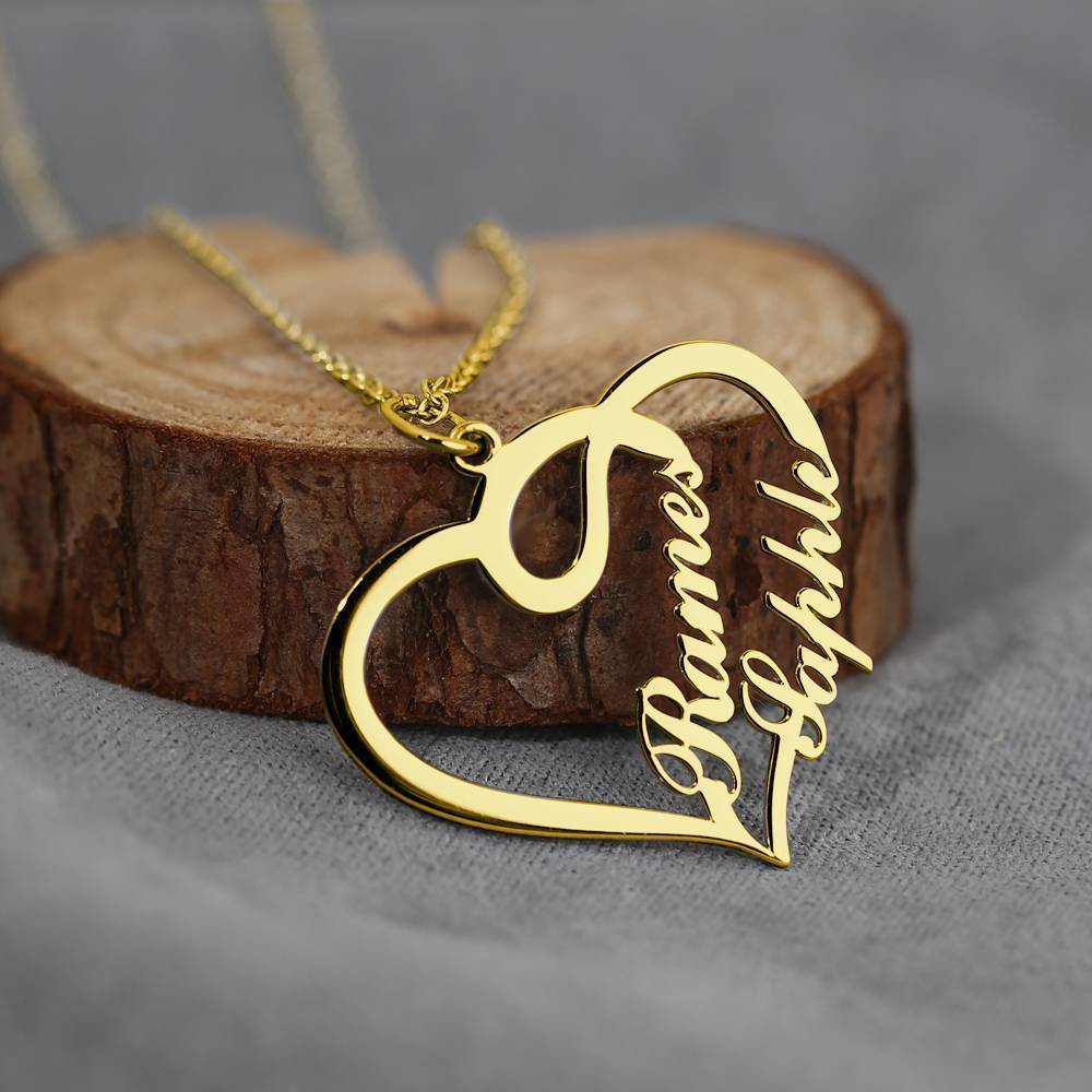 Custom heart shaped letter necklace - Minihomy