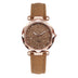 Casual Women Romantic Starry Sky Wrist Watch Leather Rhinestone Designer Ladies Clock - Minihomy