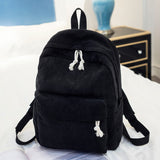 Durable Corduroy Backpack for Students - School Bag with Shoulder Straps - Minihomy