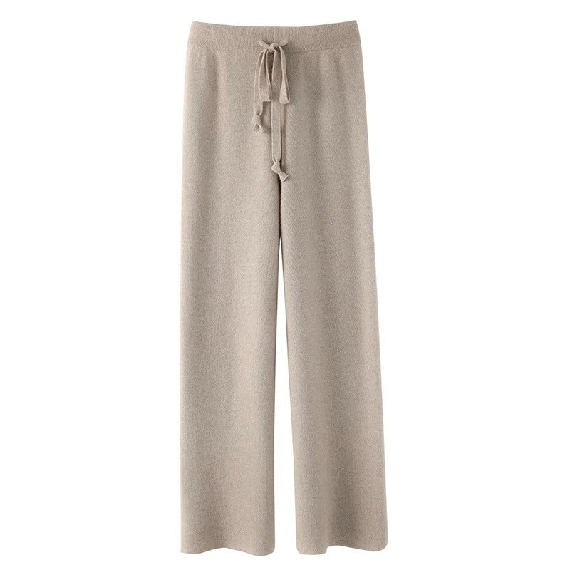 Women's Autumn And Winter Drape Knit Wide-leg Pants