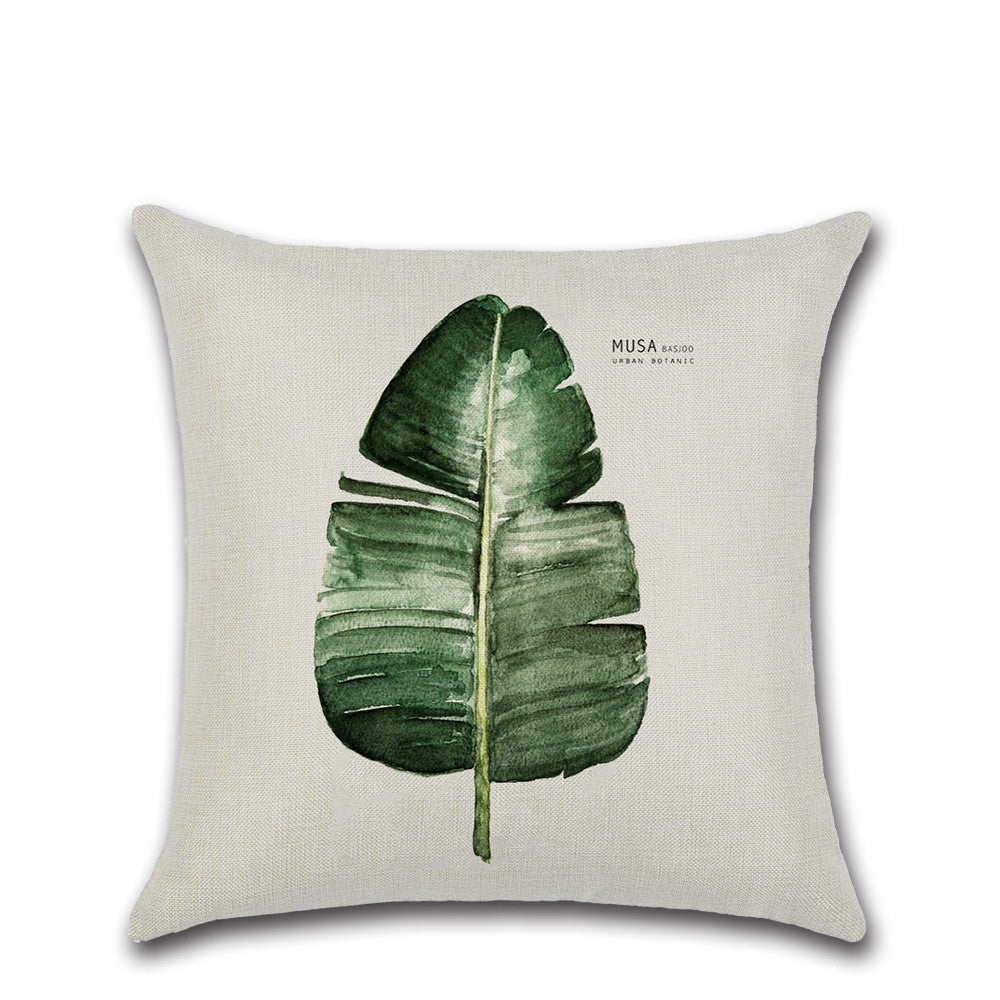 Plain and elegant flax leaf pillow - Minihomy