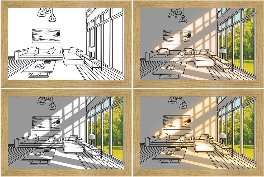 LED Decorative Light Painting Bedside Picture Creative Modern Simulate Drawing board - Minihomy