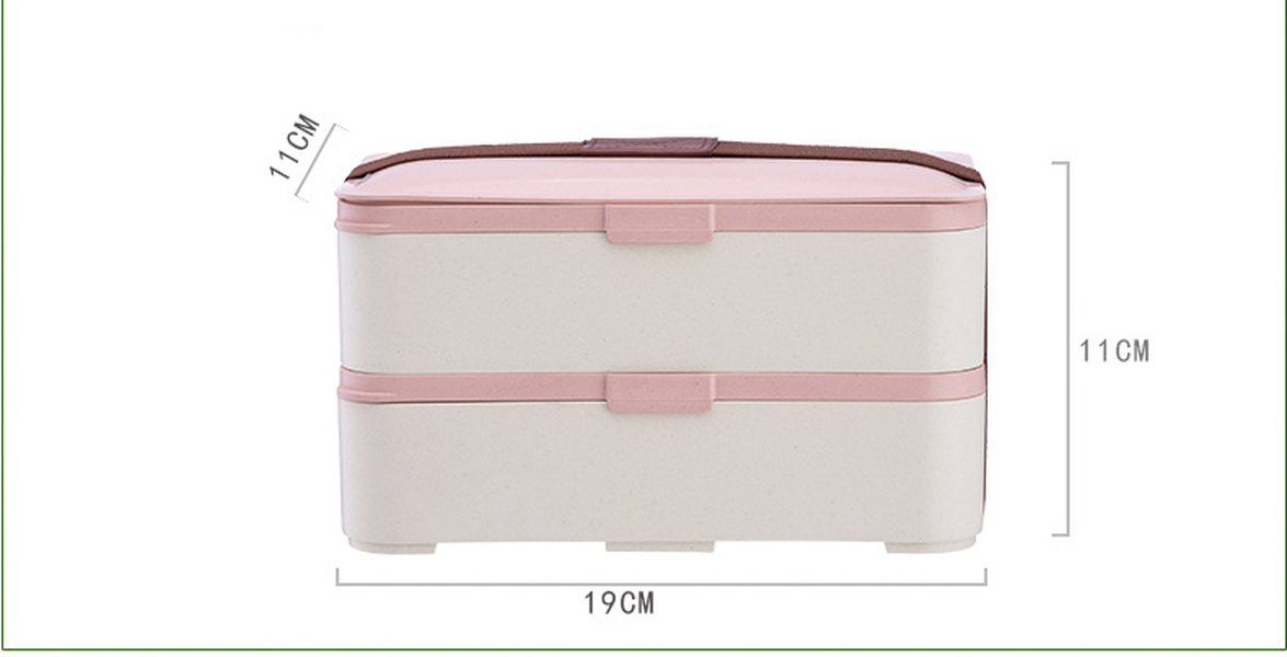 Eco-friendly bamboo 3-layer lunch box microwave safe bento - Minihomy