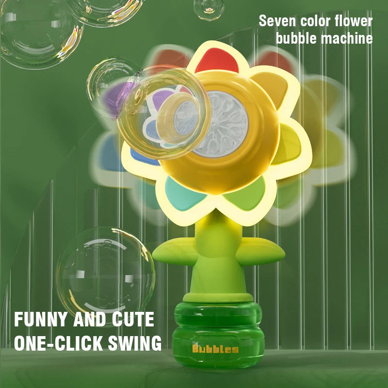 Automatic Dancing Sunflower Bubble Machine - Outdoor Toy for Kids with Lights - Minihomy