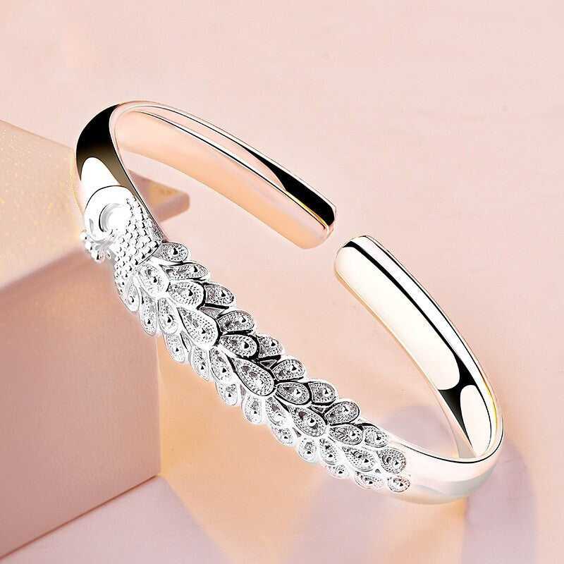 Peacock Fashion Silver Plated Bracelet Female - Minihomy