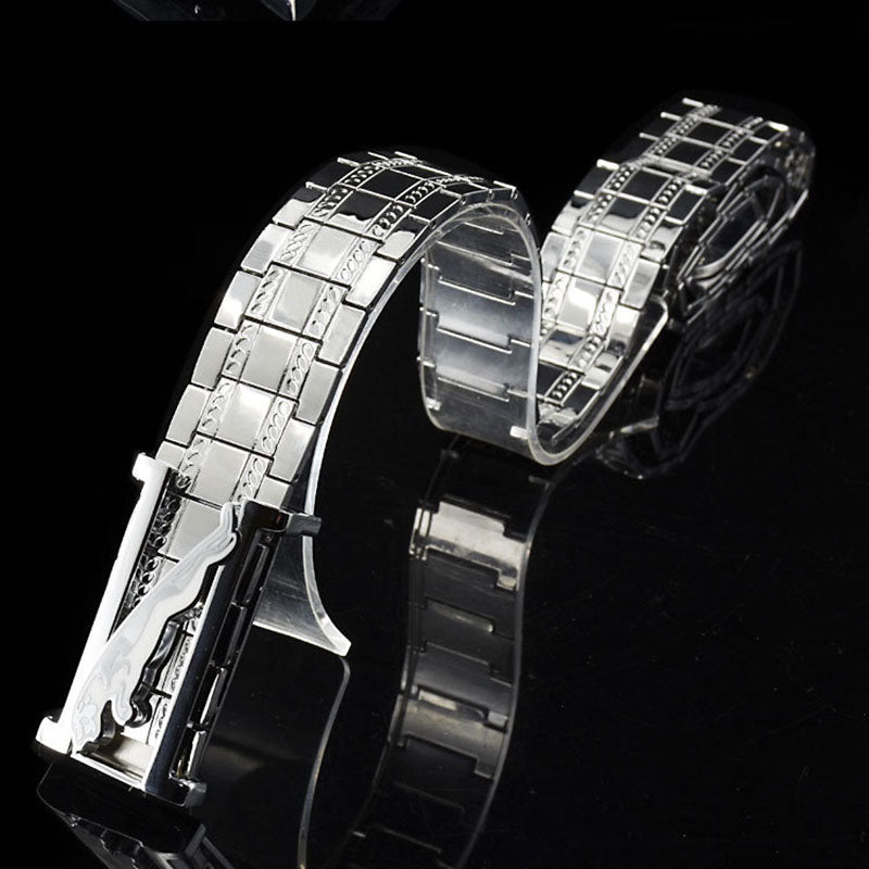 Punk-Inspired Stainless Steel Strip Belt for Men