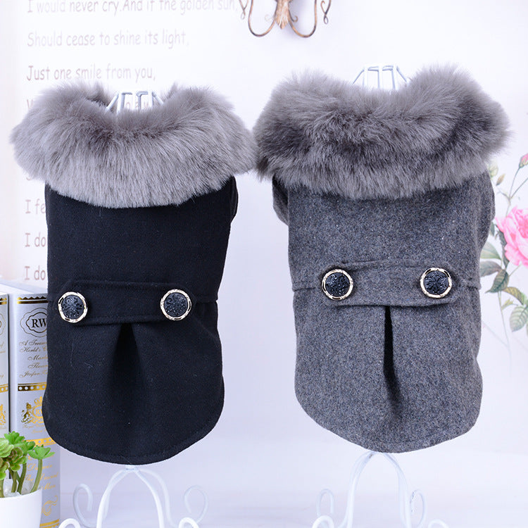 Pet Products Bipedal Solid Color Dog Autumn Winter Coat - Minihomy