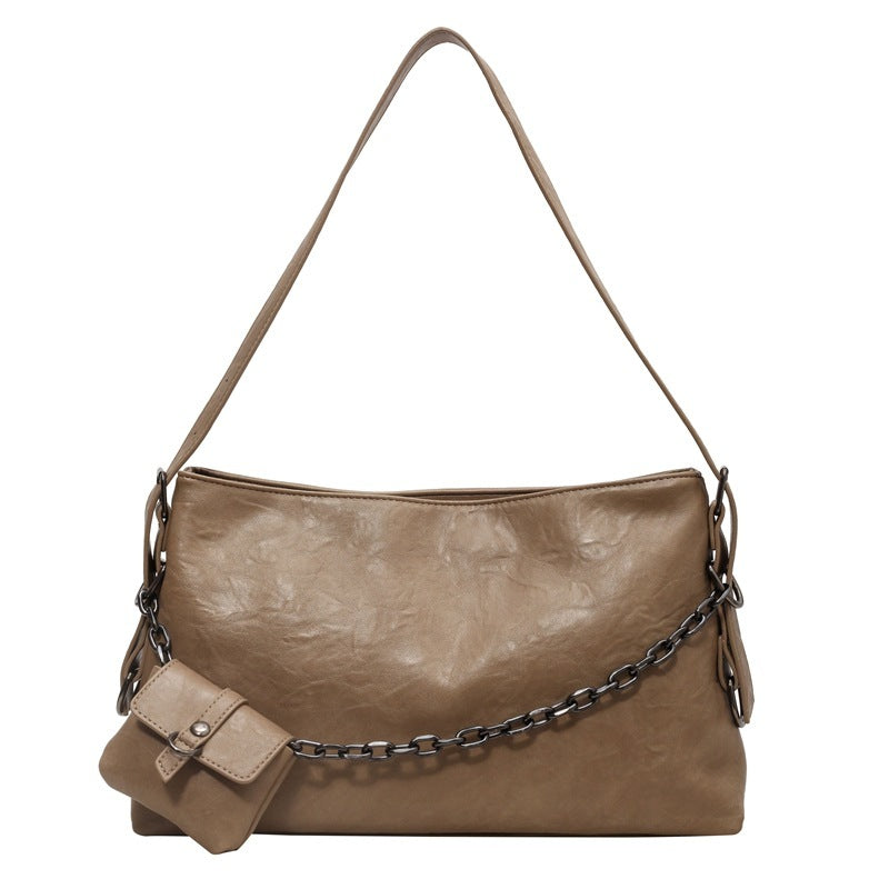 Retro Chain Shoulder Bag for Women - Small Wallet Included