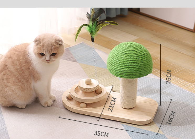 Pet Cat Tree Toys - Interactive Scratching Post with Double Sisal Balls - Minihomy