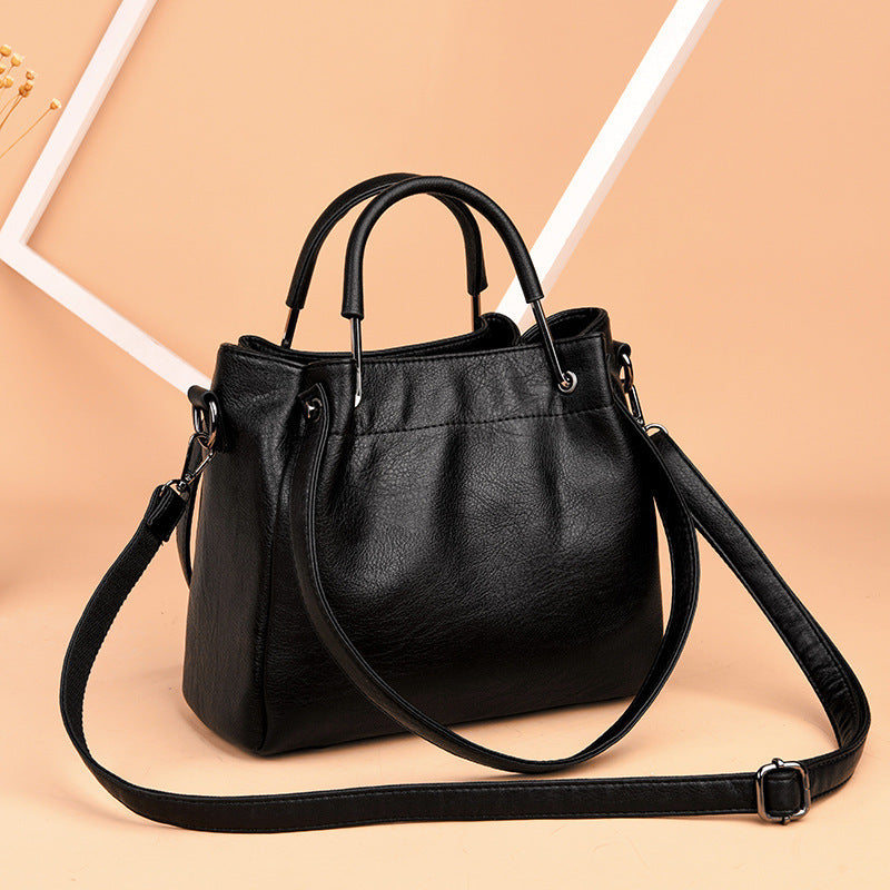 Bags Handbags Korean Fashion Women's Bags Soft Leather Retro Bucket Bag Handbag - Minihomy