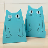 2Pcs Desk Book Shelf Bracket Metal Bookcase Iron Cute Animal Cat Book Stand - Minihomy