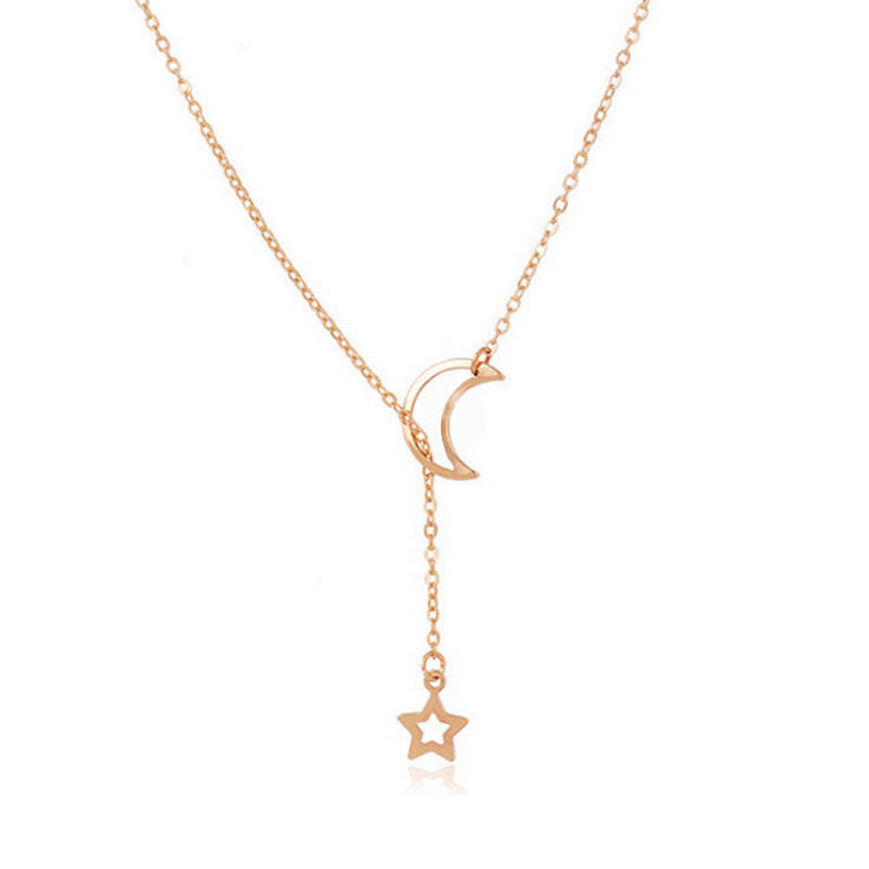 Simple Moon Star Clavicle Chain Short Necklace