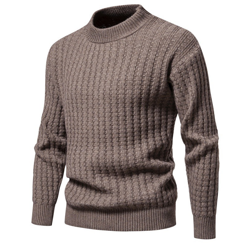 Autumn Men's Knitwear Solid Color Round Neck Sweater - Minihomy