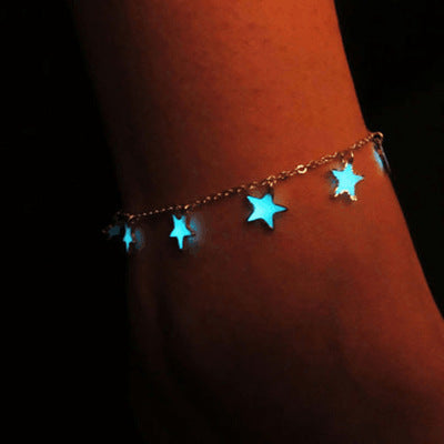 Real Night Glow Bracelets Stars Peach Blossoms Luminous Bracelets