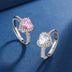 Luxury Peach Heart Zircon Diamond Ring for Women - High-End Engagement Jewelry - Minihomy