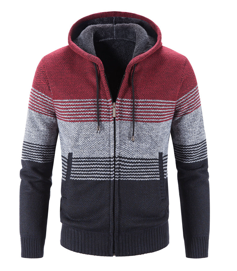 Hooded Fleece Thick Cardigan Sweater - Minihomy