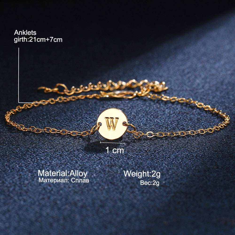 Adjustable Gold Color Alloy Letter Bracelets Bangles For Men Women Charm Bracelet - Minihomy