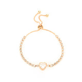 Loving Heart Zircon Simple Rhinestone Female Strap Lace Bracelet - Minihomy