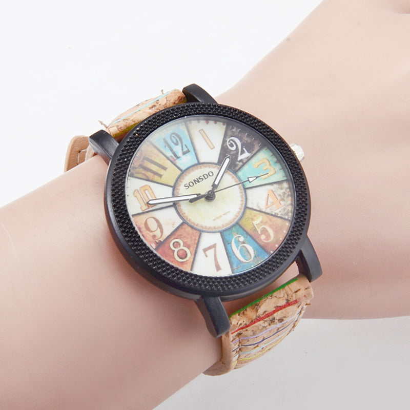 Casual Vintage Leather Women Quartz Wrist Watch Gift Clock - Minihomy