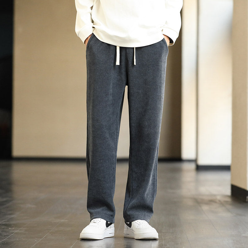 Mens Casual Loose Straight Leg Trousers - Minihomy