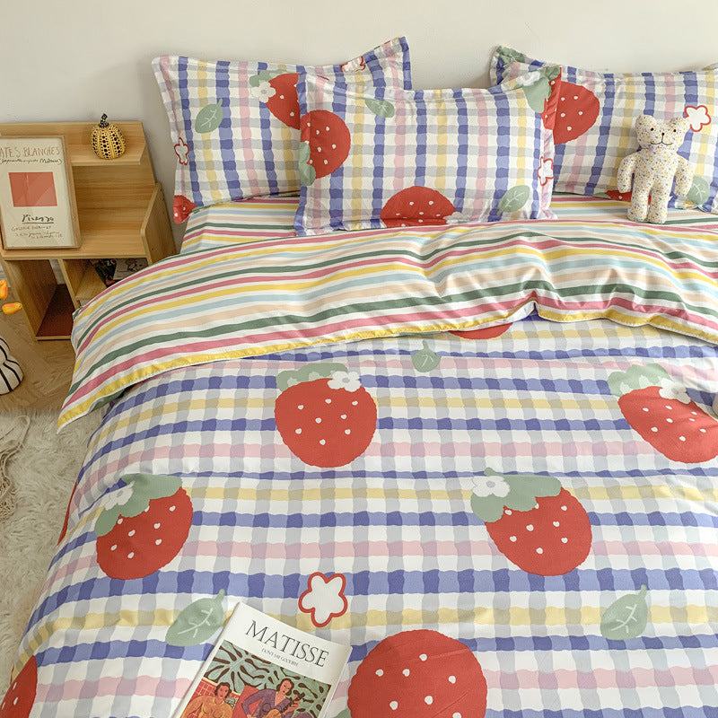 Four Piece Set Of Cute Cartoon Bed Sheets - Minihomy