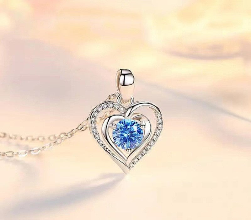 Ocean Heart Necklace: Simple Elegance with a Touch of Korean Charm - Minihomy