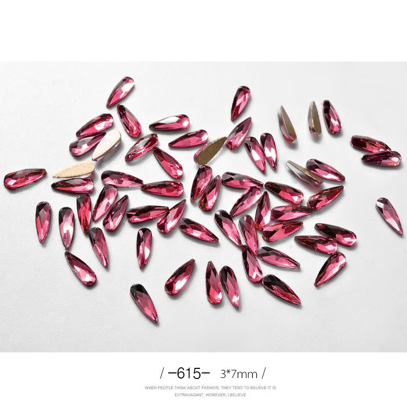 10Pcs 3D Nail Art Rhinestones Long Water Drop Shaped Glitter Nail Art Decorations - Minihomy