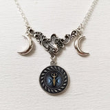 Triple Moon Silver Necklace