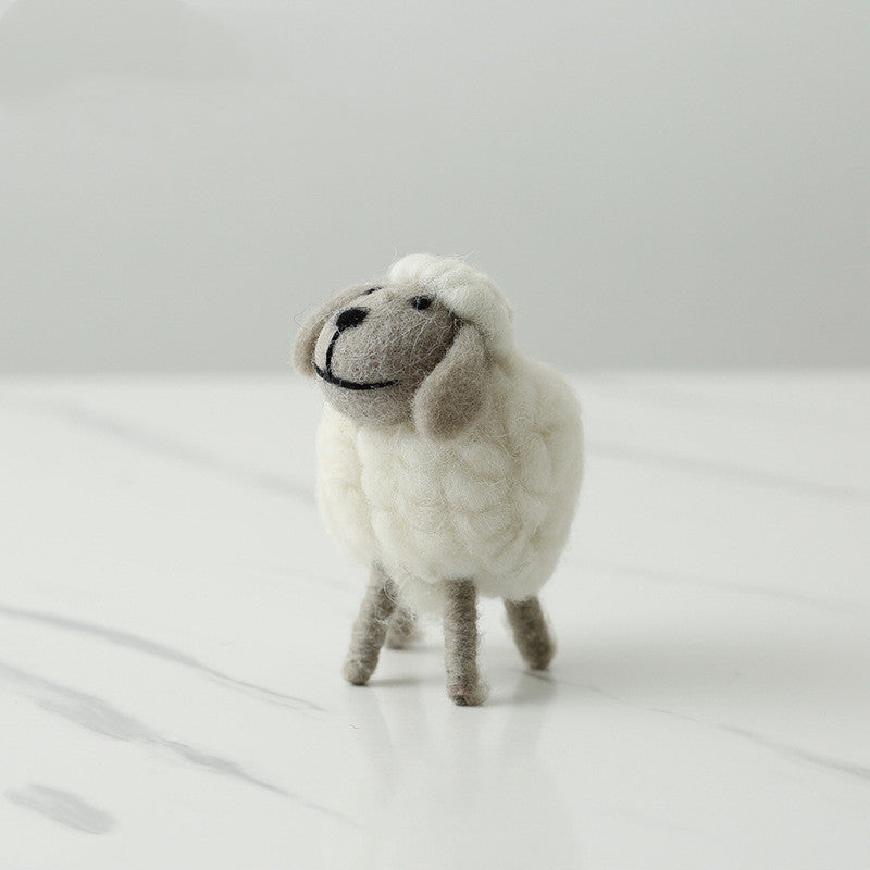 Home Decoration Felt Sheep Miniature Decoration Figurines - Holiday Party Supplies Accessories - Minihomy