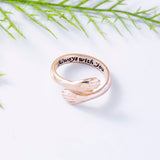 Silver Rose Gold Always With You Hug Rings For Women Men