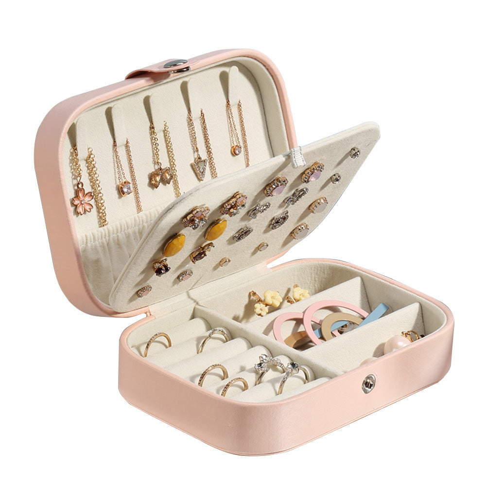 Double Layer Jewelry Earrings Ring Storage Box - Minihomy