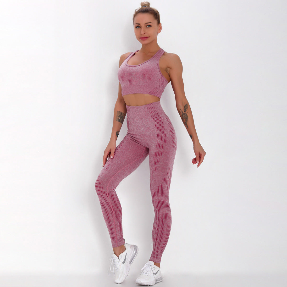 Seamless knitted yoga workout clothes