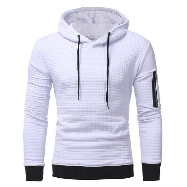 Men Sweatshirt Hoodie With Arm Zipper Long Sleeve Slim Tops - Minihomy