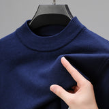 Half Turtleneck Thermal Young and Middle-Aged Casual Solid Color Sweater - Minihomy