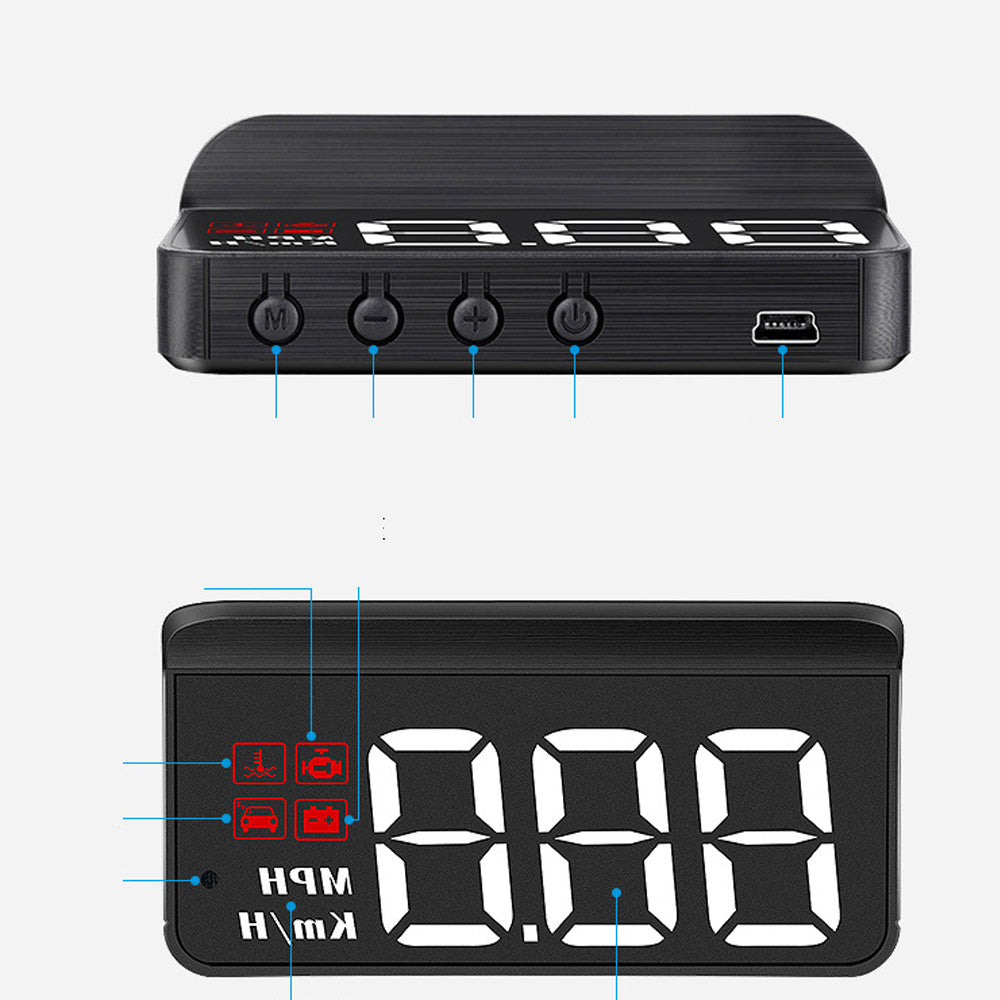 OBD2 GPS Head-Up Display for Car | HUD Projector with Speedometer & More - Minihomy