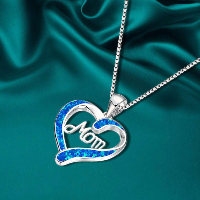 Love-shaped MOM Letter Pendant Necklace Mother's Day Gift Jewelry - Minihomy