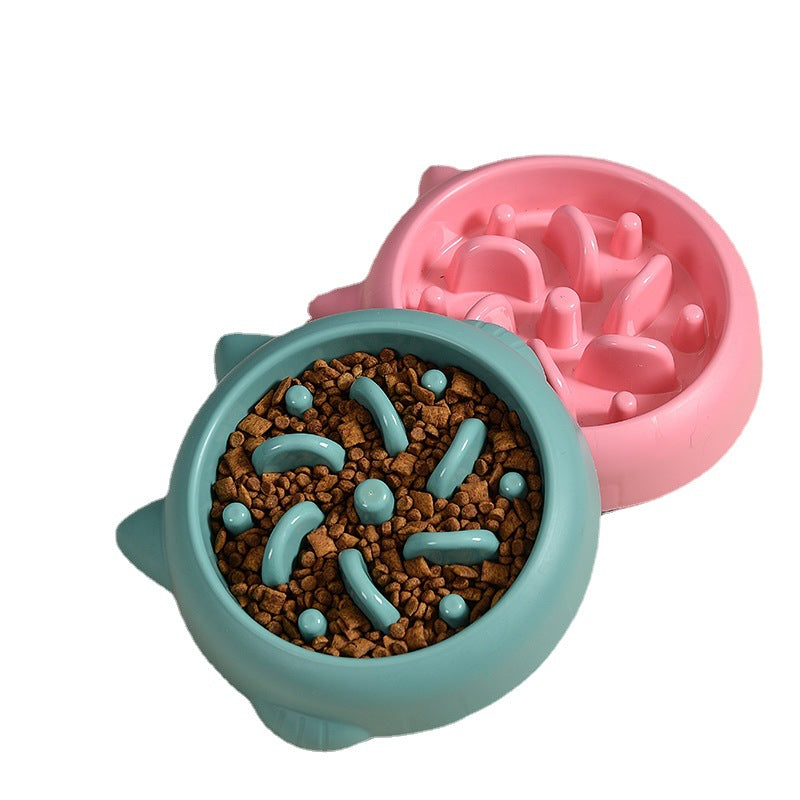 Pet Dog Cat Slow Feeder Bowl - Anti-Choking Interactive Eating Dish - Minihomy