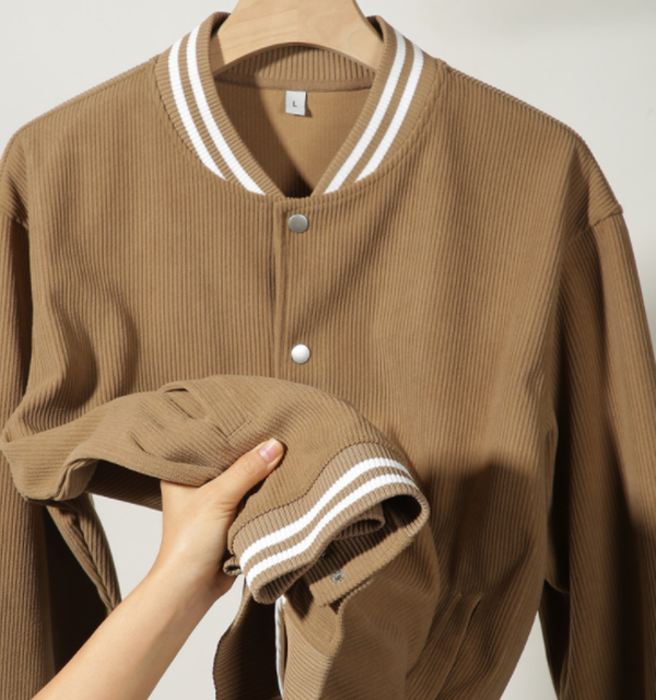 Menswear Corduroy Japanese Baseball Jacket - Minihomy