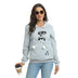 Casual Cat Print Hoodie With Big Pocket for Pets - Women's Long Sleeve Sweater - Minihomy