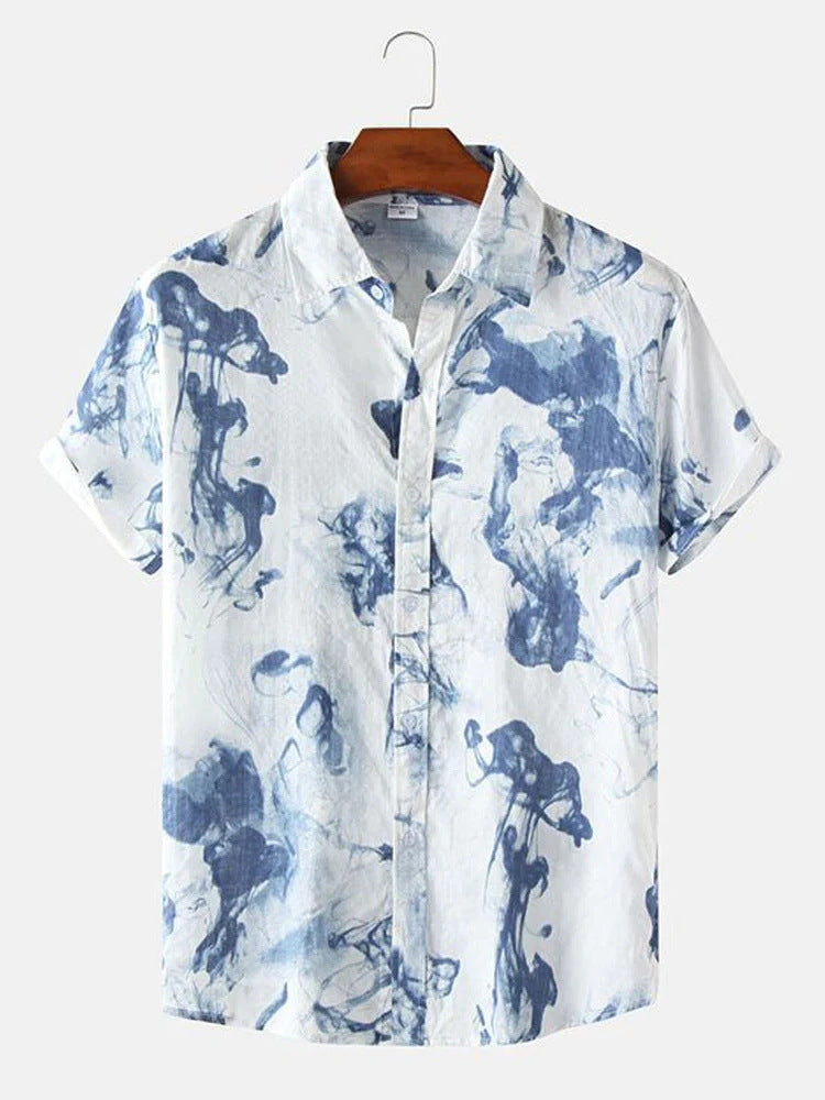 Hawaiian Shirt Men 3D Light Color Short Sleeve - Minihomy