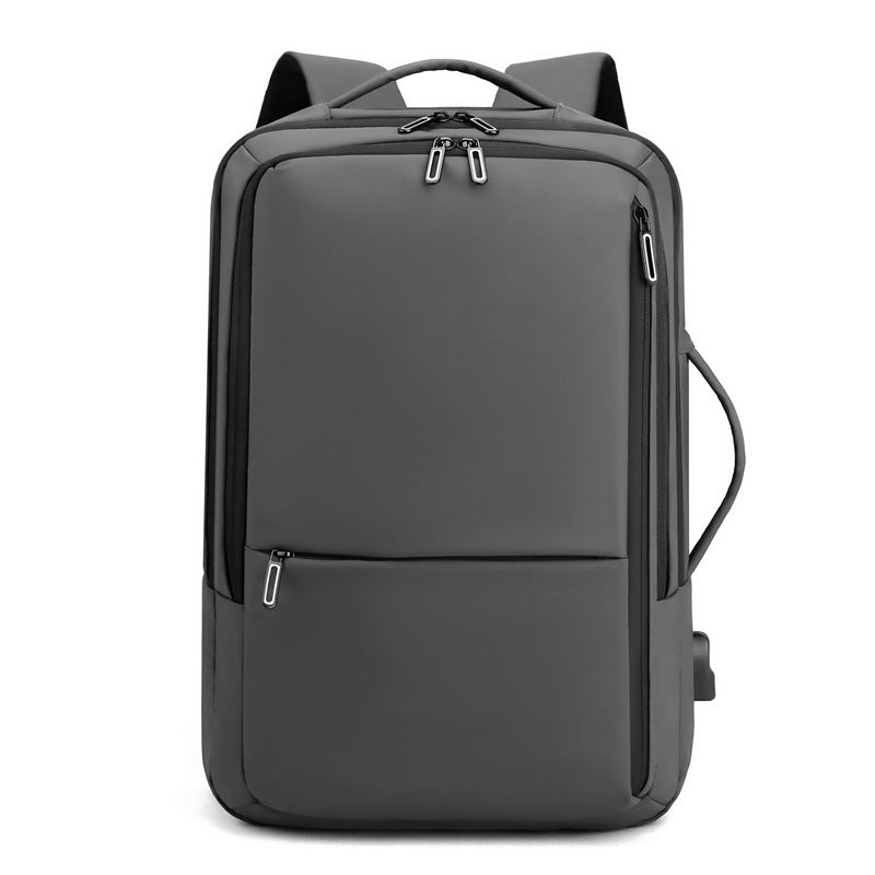 Men's Solid Color Business Lightweight Expansion Computer Backpack - Minihomy