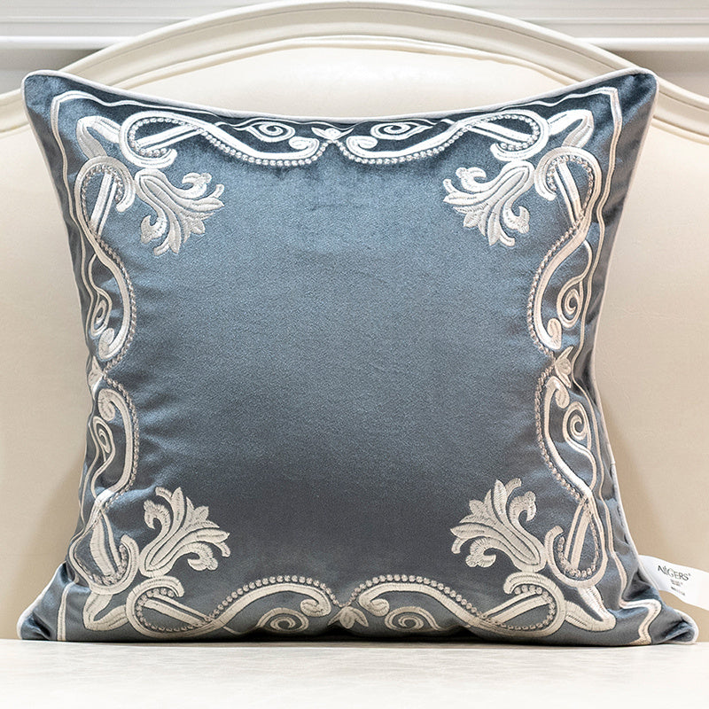 Embroidered Flannel Cushion Cover - Patterned Home Decor Pillowcase