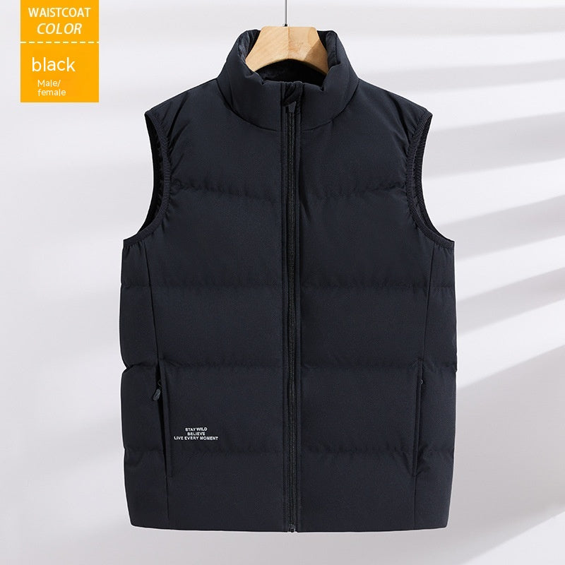 Plus Size Down Vest Stand Collar Waistcoat - Minihomy