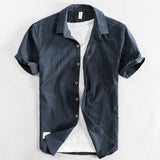 Casual Loose Lapels Outer Wear Half Sleeve Top For Men - Minihomy