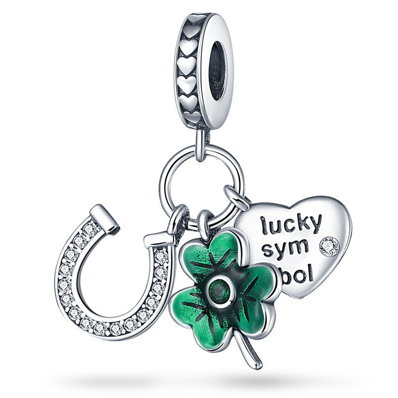 Lucky U-shaped Horseshoe Clover Wishing Tree Pendant - Minihomy