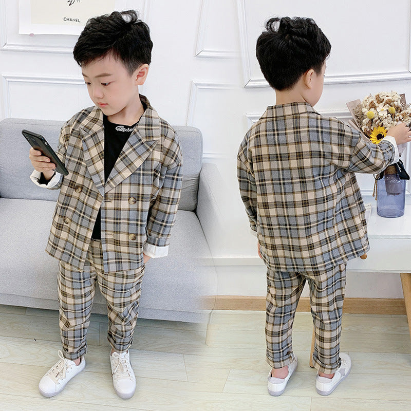 Small medium and big kids plaid jacket