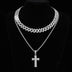 Full Diamond Cross Pendant Cuban Link Chain - Minihomy