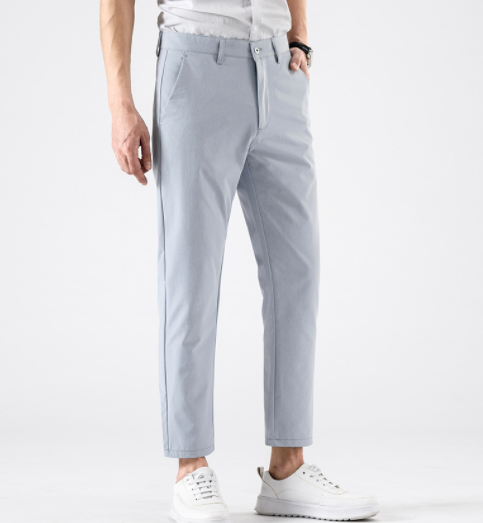 Ice Drape Men's Polyester Cropped Pants: Stay Cool and Stylish - Minihomy