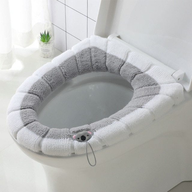 Soft Thickened Toilet Seat Cushion - Nordic Style, Washable, Set of 2, for Bathroom Pedestals