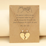 Best Friend Heart Clavicle Chain Friendship Card Necklace - Minihomy